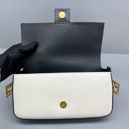 Fendi Baguette Calfskin White Black