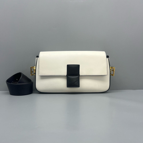 Fendi Baguette Calfskin White Black