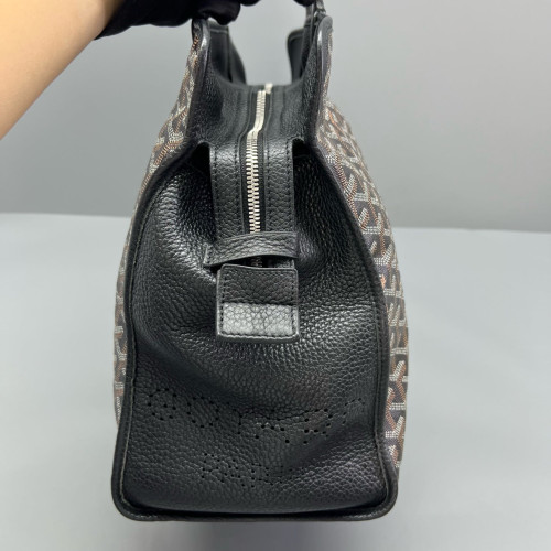 Goyard Sac Hardy Pet Carrier PM Goyardine Black Brown White