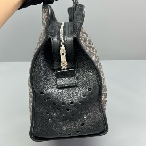 Goyard Sac Hardy Pet Carrier PM Goyardine Black Brown White