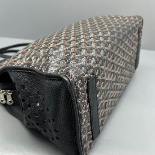 Goyard Sac Hardy Pet Carrier PM Goyardine Black Brown White