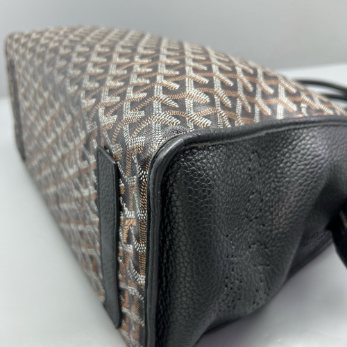 Goyard Sac Hardy Pet Carrier PM Goyardine Black Brown White