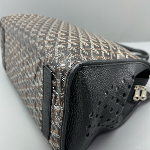 Goyard Sac Hardy Pet Carrier PM Goyardine Black Brown White