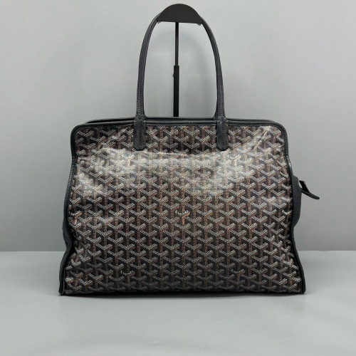 Goyard Sac Hardy Pet Carrier PM Goyardine Black Brown White