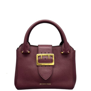 Burberry Small Buckle Tote Calfskin Burgundy