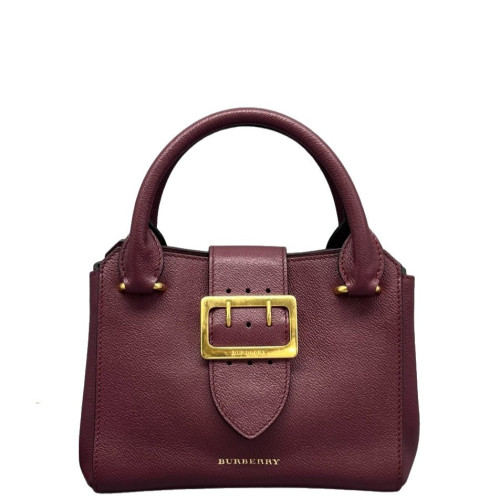 Burberry Small Buckle Tote Calfskin Burgundy