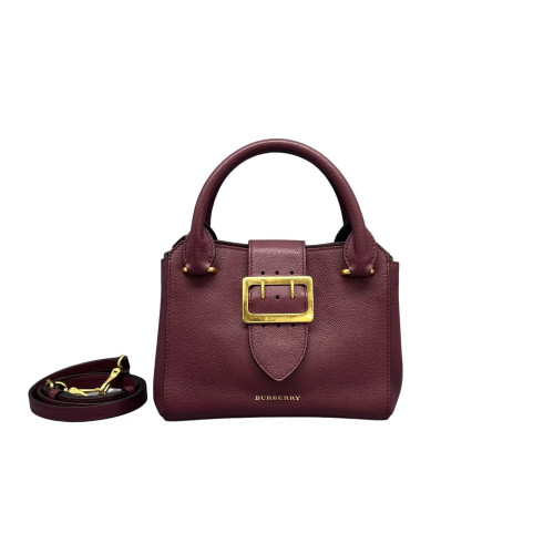 Burberry Small Buckle Tote Calfskin Burgundy