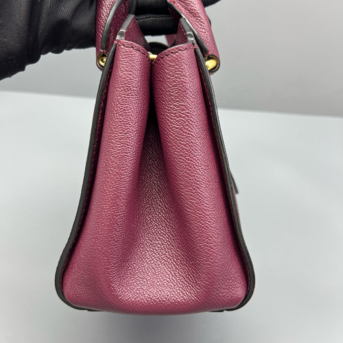 Burberry Small Buckle Tote Calfskin Burgundy