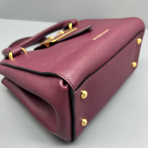 Burberry Small Buckle Tote Calfskin Burgundy