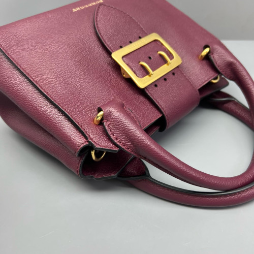 Burberry Small Buckle Tote Calfskin Burgundy