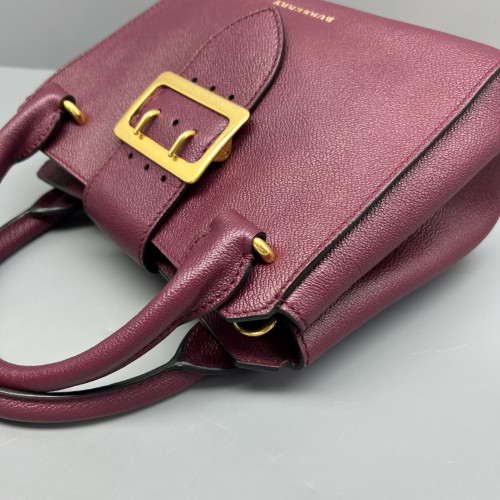 Burberry Small Buckle Tote Calfskin Burgundy