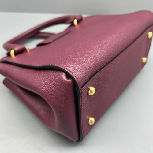 Burberry Small Buckle Tote Calfskin Burgundy