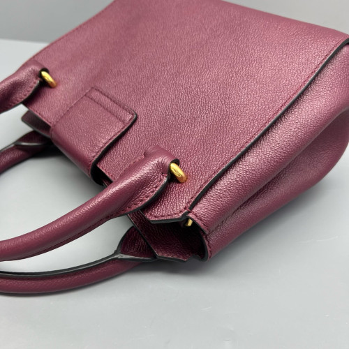 Burberry Small Buckle Tote Calfskin Burgundy