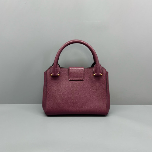 Burberry Small Buckle Tote Calfskin Burgundy