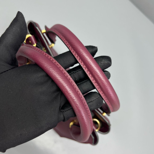 Burberry Small Buckle Tote Calfskin Burgundy