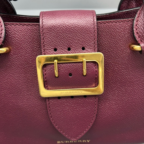 Burberry Small Buckle Tote Calfskin Burgundy