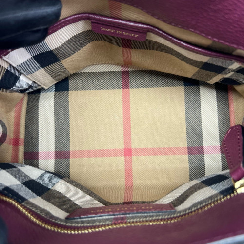 Burberry Small Buckle Tote Calfskin Burgundy