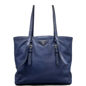 Prada Tote Bag Calfskin Blue