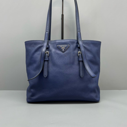 Prada Tote Bag Calfskin Blue