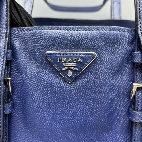 Prada Tote Bag Calfskin Blue