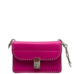 Valentino Rockstud Accordion Bag Calfskin Magenta Valentino Rockstud Accordion Bag Calfskin Magenta
