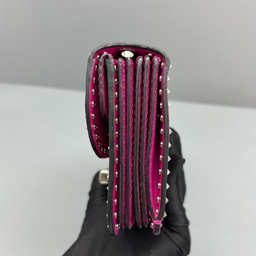 Valentino Rockstud Accordion Bag Calfskin Magenta