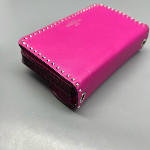 Valentino Rockstud Accordion Bag Calfskin Magenta