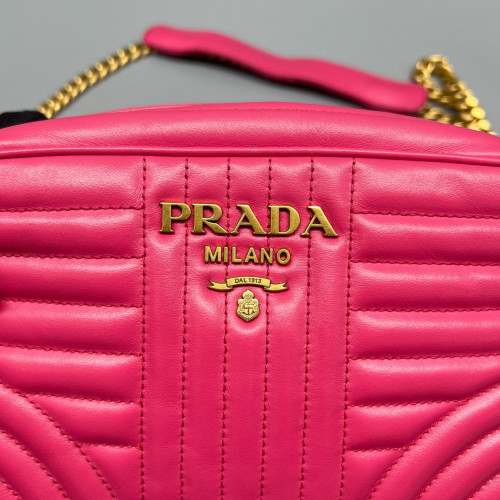 Prada Diagramme Camera Calfskin Fuchsia