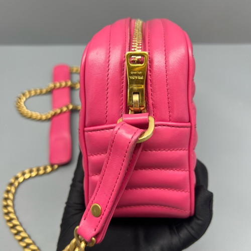 Prada Diagramme Camera Calfskin Fuchsia