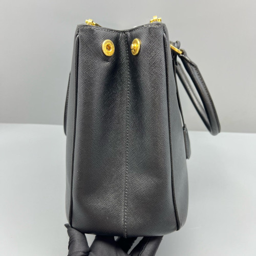 Prada Medium Galleria Double Zip Tote Saffiano Calfskin Black