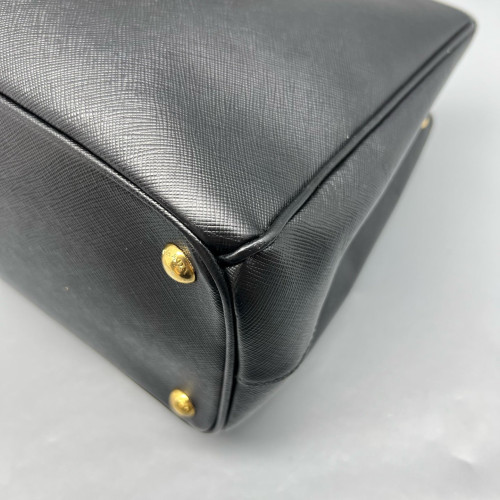 Prada Medium Galleria Double Zip Tote Saffiano Calfskin Black