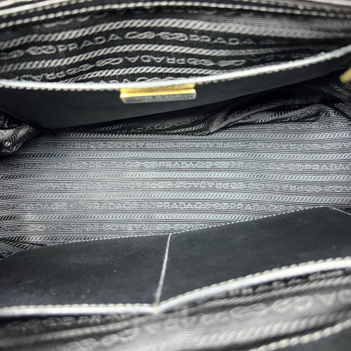 Prada Medium Galleria Double Zip Tote Saffiano Calfskin Black