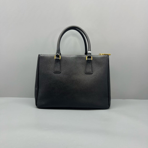 Prada Medium Galleria Double Zip Tote Saffiano Calfskin Black