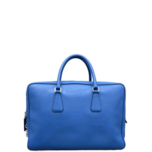 Prada Briefcase Saffiano Calfskin Blue