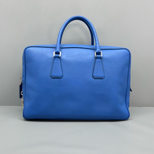 Prada Briefcase Saffiano Calfskin Blue