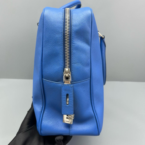 Prada Briefcase Saffiano Calfskin Blue