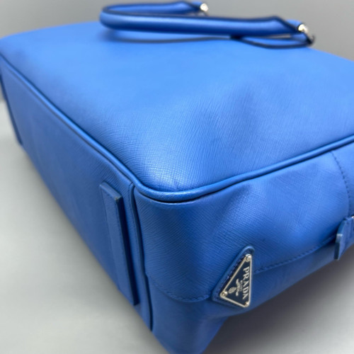 Prada Briefcase Saffiano Calfskin Blue
