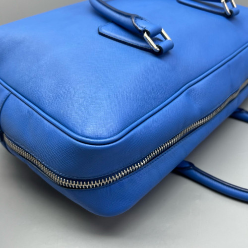 Prada Briefcase Saffiano Calfskin Blue