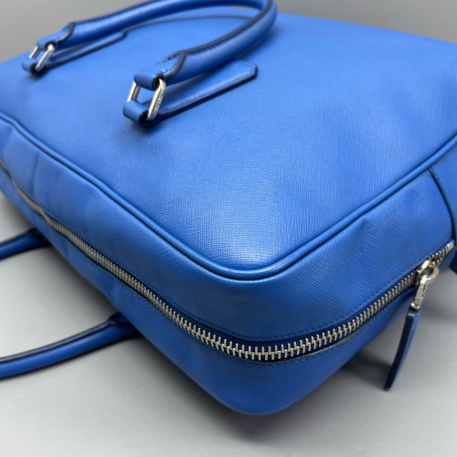 Prada Briefcase Saffiano Calfskin Blue