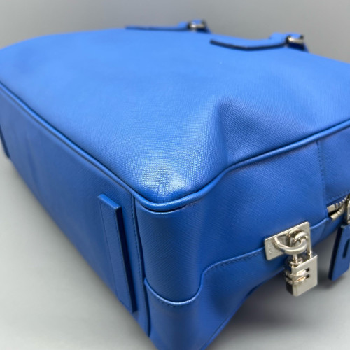 Prada Briefcase Saffiano Calfskin Blue