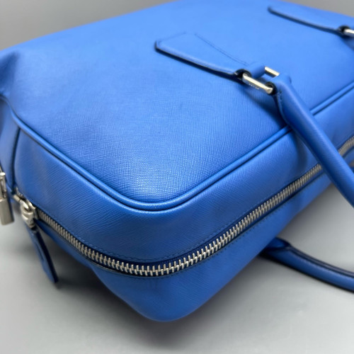 Prada Briefcase Saffiano Calfskin Blue