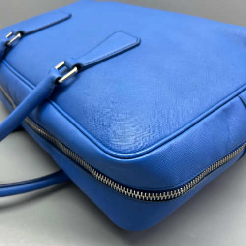 Prada Briefcase Saffiano Calfskin Blue