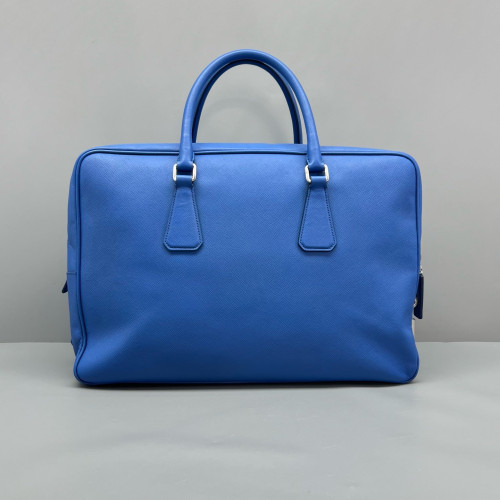 Prada Briefcase Saffiano Calfskin Blue