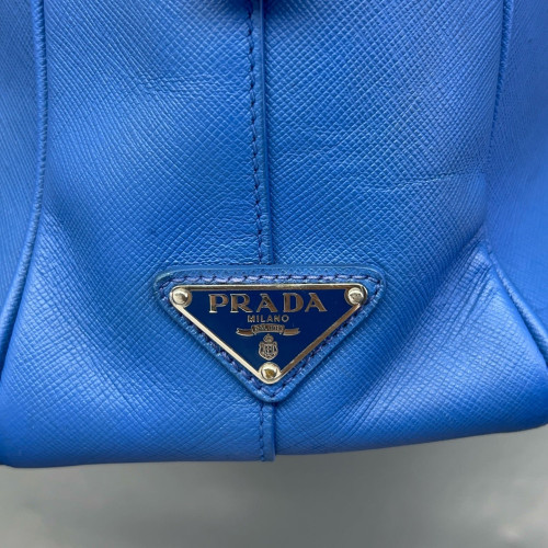 Prada Briefcase Saffiano Calfskin Blue