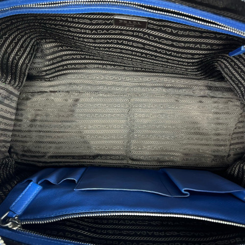 Prada Briefcase Saffiano Calfskin Blue