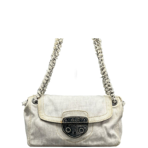 Prada Shoulder Bag Denim White