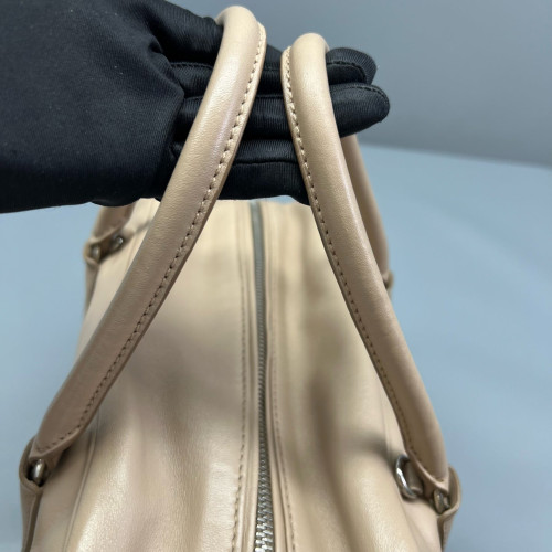 Prada Boston Bag Calfskin Natural Tan