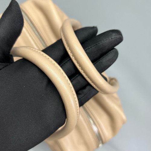 Prada Boston Bag Calfskin Natural Tan