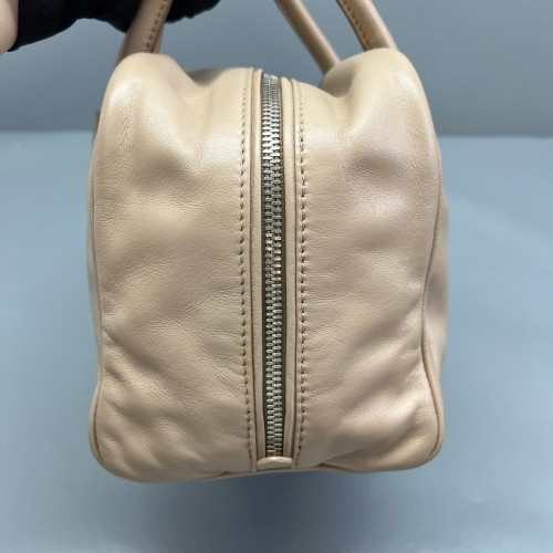 Prada Boston Bag Calfskin Natural Tan