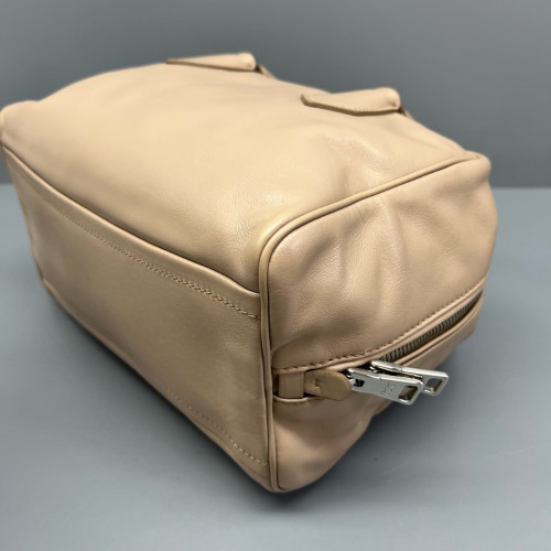 Prada Boston Bag Calfskin Natural Tan